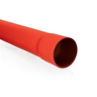 Rura osłonowa sztywna z kielichiem ROS-M 50/3,5 750N,RHDPE, gładka, czerwona (6m/220szt) SRS | 10670 TT Plast