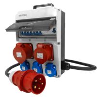 Rozdzielnica budowlana,stacjonarna CAS-SFI 11-mod.32A 16A 3x230V IP54 SKH z zabezpie+kabel z wtyczką | DV-8133-F Doktorvolt