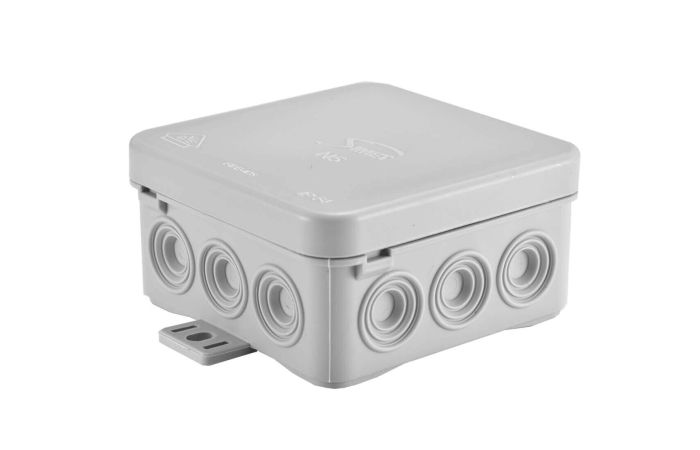 Puszka instalacyjna n/t 75x75 z dławicą FASTBOX N5 szara | 83005002 Simet