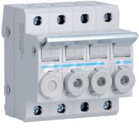 Modułowy rozłącznik bezpiecznikowy 3P+N do wkładek bezp. cylindrycznych L38 10x38mm 20A 400VAC | L95400 Hager