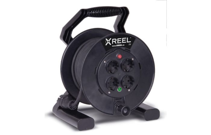 Przedłużacz jednofazowy typ XREEL 25m OW3*1,5 H05RR-F 4xGS IP20 czarny | 92501T48143 PCE