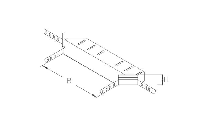 Element odgałęźny korytka, wys. 42mm RAA 42-10S | RAA 42-10S El-Puk