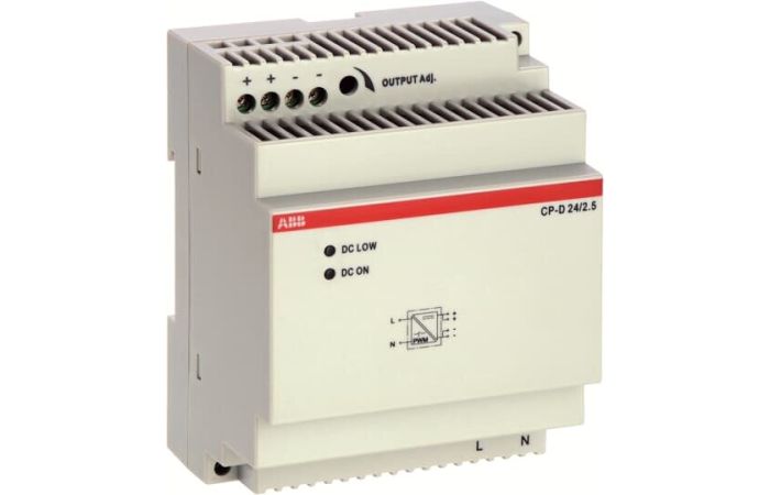 Zasilacz impulsowy modułowy Out: 24V DC 2,5A 60W, In: 90-264V AC/ 120-375V DC, CP-D 24/2.5 | 1SVR427044R0200 ABB