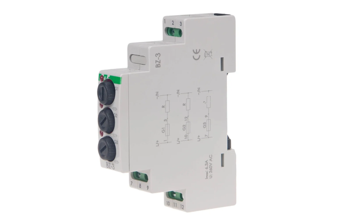Moduł bezpiecznikowy BZ-3 trójgniazdowy wkładka topikowa Fi5×20mm | BZ-3 F&F
