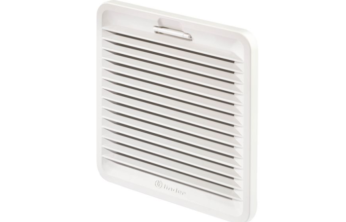 Filtr wylotowy, kratka wentylacyjna z filtrem G3, wymiar 2,otwór125x125mm, IP54 RAL7035 | 7F.02.0.000.2000 Finder