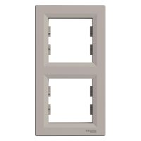 Ramka podwójna pionowa brąz, Asfora | EPH5810269 Schneider Electric