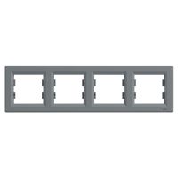 Ramka poczwórna, pozioma, stal, Asfora | EPH5800462 Schneider Electric