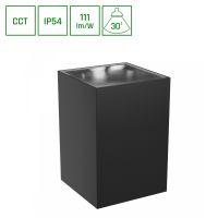 Oprawa na elewację TORRE 9W CCT 3000/4000/6000K IP54 99x78x117mm czarna kwadratowa jednokierunkowa | SLI003023CCT_PW Wojnarowscy