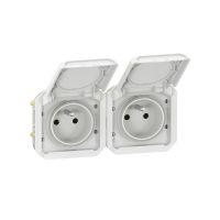 Gniazdo pojedyncze z/u 2X2P+Z 16A 250V IP55 poziome (mechanizm) biały, Nowe Plexo | 069642L Legrand
