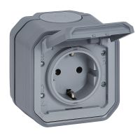 NOWE PLEXO - GN. SCHUKO 2P+Z ZACISKI AUTO KOMPLET NATYNKOWY 16 A-250V~ SZARE | 069730L Legrand