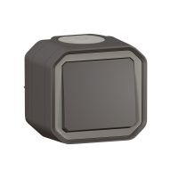 Łącznik schodowy komplet natynkowy 10AX - 250V~ antracyt, Nowe Plexo  | 069761L Legrand