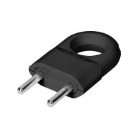 Wtyczka euro płaska 2P, z uchem, czarny | OR-AE-13260/B Orno
