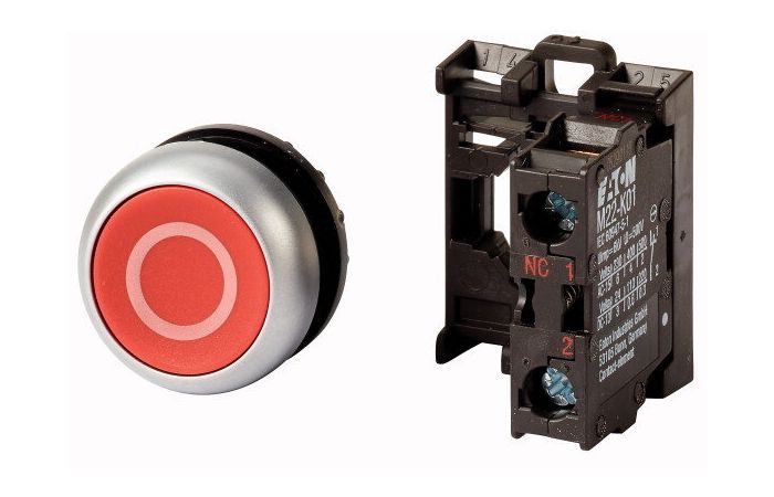 Przycisk płaski, M22-D-R-X0/K01, czerwony RMQ-Titan M22 | 216510 Eaton