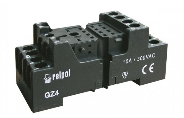 Gniazdo wtykowe, do przekaźników R4N 10A 300VAC IP20, czarne, GZ4 | 2000538 Relpol