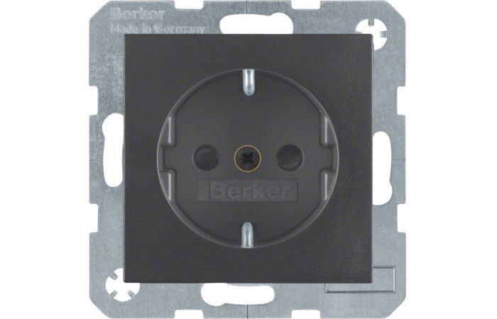 Gniazdo Schuko z/u, samozaciski, antracyt, B.x | 47231606 Hager