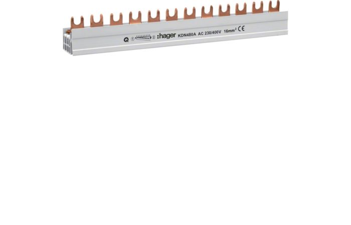 Szyna grzebieniowa widełkowa pozioma 4P 16mm2 do 4P + 4P/4P 12M | KDN480A Hager