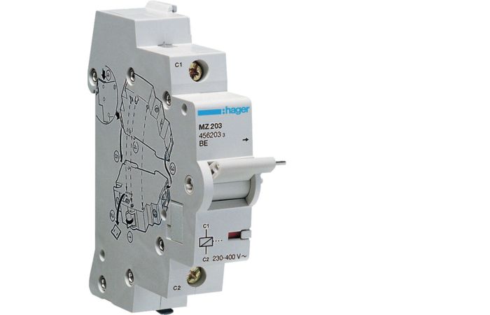 Wyzwalacz wzrostowy do MCB, RCCB, RCBO 110-130VDC / 230-415VAC | MZ203 Hager