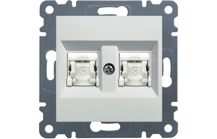 Gniazdo komputerowe podwójne RJ45 kat.5e UTP, biały, Lumina | WL2120 Hager