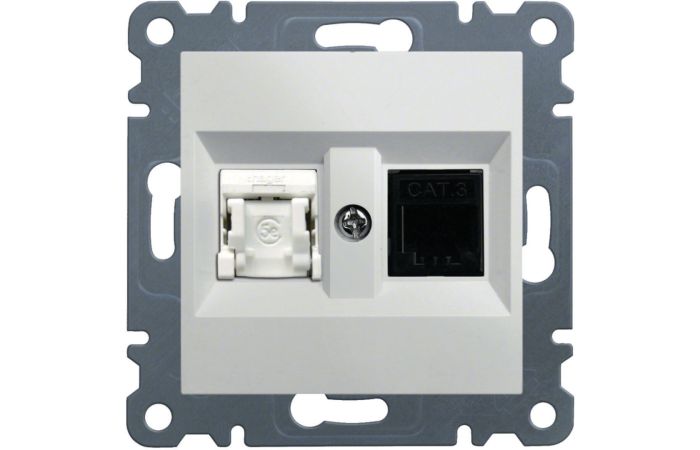 Gniazdo RJ11/12 + RJ45, biały, Lumina | WL2210 Hager