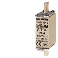 Wkładka topikowa SITOR, z zestykami nożowymi, NH000, In: 25 A, gS, Un AC: 690 V | 3NE1815-0 Siemens