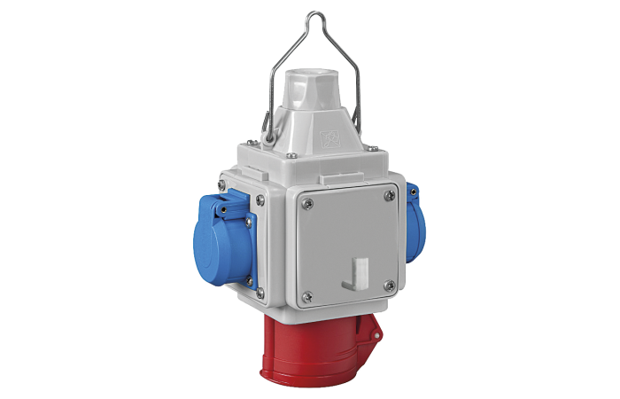 Rozdzielnica RS-W 3x2P+Z, 3P+N+Z 32A z wieszakiem IP44, szara | 6200-02 Elektro-Plast Nasielsk