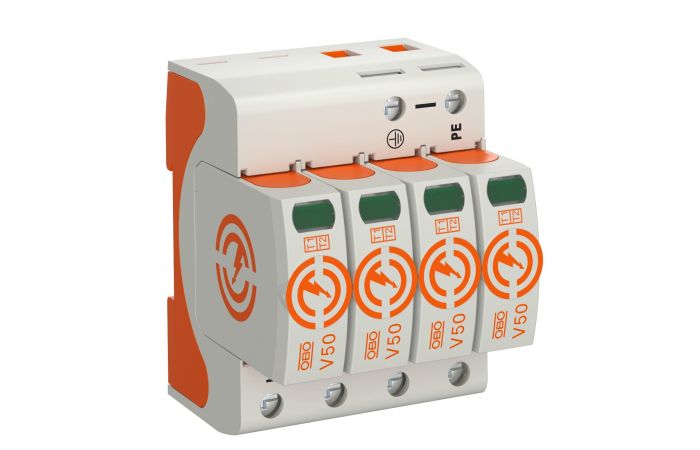 Ogranicznik przepięć, 4P Typ 1+2 (kl. B+C) V50-4-280 | 5093513 Obo Bettermann