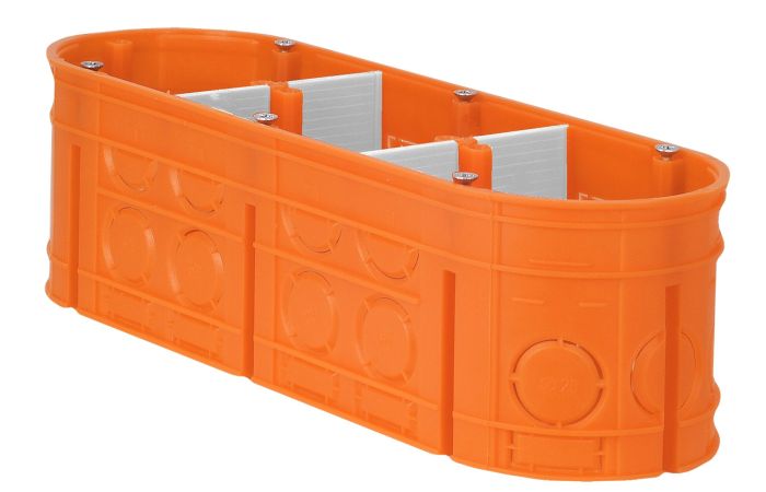 Puszka instalacyjna p/t 3-polowa 3x60 głęboka Multiwall M3x60F pomarańczowa | 33167008 Simet