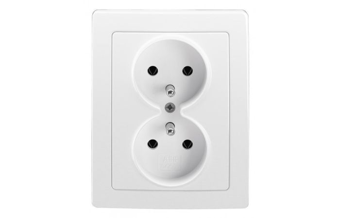 Gniazdo podwójne p/t, śnieżnobiały, 5512J-C02469 B1, Swing | 2CHJ122469C4520 ABB