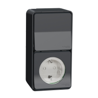 Mureva, łącznik schodowy + gniazdo schuko, antracyt | MUR36024 Schneider Electric