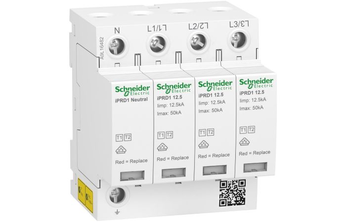 Ogranicznik przepięć iPRD1 12.5R-T12-3N 3+1-bieg. T1+T2 B+C 12,5kA | A9L16482 Schneider Electric