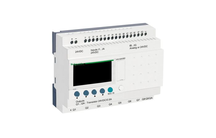 Sterownik programowalny 16 wejść 10 wyjść 24V DC RTC/LCD Zelio Logic | SR3B262BD Schneider Electric