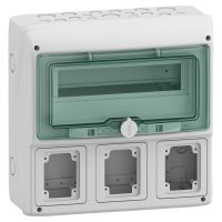 Rozdzielnica modułowa natynkowa 1x12+1 IP65 do gniazd 3 otwory 90x100mm gMRV-1-12+1-NT-T/3, Mureva | 13180 Schneider Electric