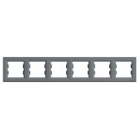Ramka 6-krotna pozioma, stal Asfora | EPH5800662 Schneider Electric