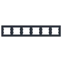 Ramka sześciokrotna, pozioma, antracyt, Asfora | EPH5800671 Schneider Electric