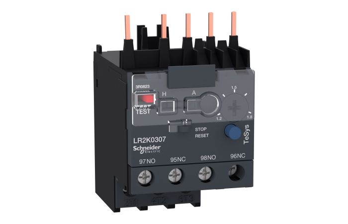 Przekaźnik termiczny do styczników miniaturowych 1,2-1,8A klasa 10A, TeSys K, D | LR2K0307 Schneider Electric