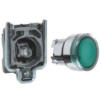 Przycisk podświetlany zielony Fi22mm z samopowrotem Fi-22mm LED 24V NO | XB4BW33B1 Schneider Electric