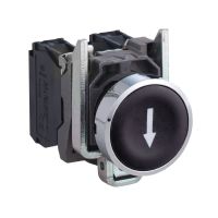 Przycisk czarny kryty Fi-22mm z samopowrotem strzałka w doł1NO | XB4BA3351 Schneider Electric