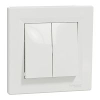 Łącznik schodowy podwójny z ramką 10AX250V zaciski bezgwintowe biały, Asfora | EPH0600121 Schneider Electric