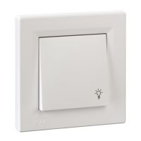 Przycisk światło z ramką 10AX250V zaciski bezgwintowe biały, Asfora | EPH0900221 Schneider Electric