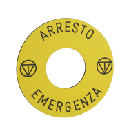 Etykieta Harmony XB6 z oznakowaniem fi45 do przycisku bezpieczeństwa ARRESTO EMERGENZA | ZB6Y7630 Schneider Electric