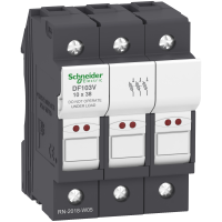 Rozłącznik bezpiecznikowy DF 3P 32A wymiary bezpiecznika 10x38mm ze wskaźnikiem | DF103V Schneider Electric