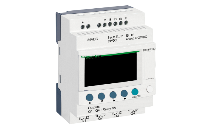 Przekaźnik inteligentny LE 6WE_D/4-wyjść P 24VDC RTC/LCD, Zelio Logic | SR3B101BD Schneider Electric