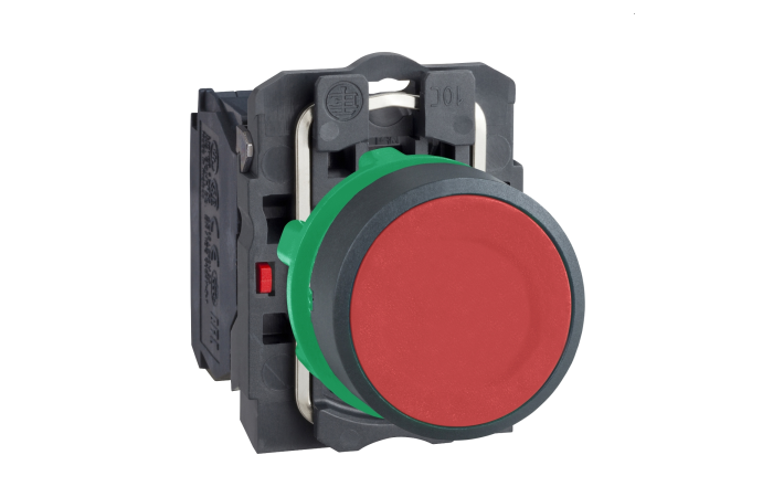 Przycisk czerwony kryty Fi-22mm z samopowrotem 1NC bez oznaczenia | XB5AA42 Schneider Electric