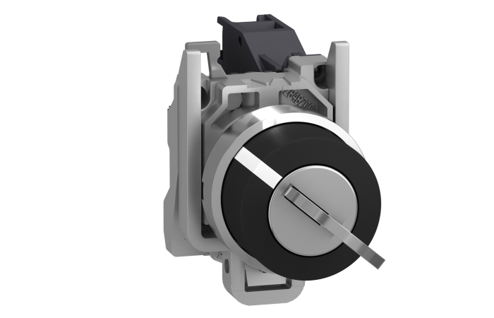 Przełącznik 2-pozycyjny klucz Fi-22mm czarny 1Z bez samopowrotu | XB4BG21 Schneider Electric