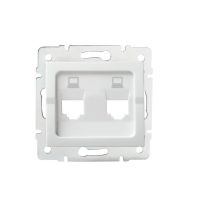 Adapter gniazda 2xRJ45 LOGI 02-1419-002 bi kolor biały | 25936 Kanlux