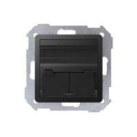 Pokrywa gniazda podwójnego RJ45, skośna z żaluzjami (moduł), grafit 82579-38 Simon 82 | 82579-38 Kontakt Simon