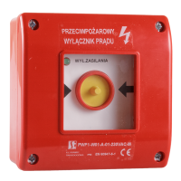 Przycisk przeciwpożarowy PWP1-W01-B-01-2LED7-M z młoteczkiem | PWP1-W01-B-01-2LED7\M Spamel