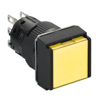 Przycisk płaski żółty samopowrotny LED 12V 1NO kwadratowy plastikowy Harmony XB6 | XB6ECW5J1P Schneider Electric