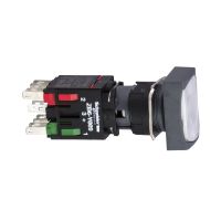 Przycisk płaski biały samopowrotny LED 12-24V prostokątny Harmony XB6 | XB6DW1B1B Schneider Electric