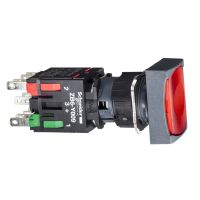 Przycisk płaski czerwony push-push LED 12-24V prostokątny Harmony XB6 | XB6DF4B5B Schneider Electric